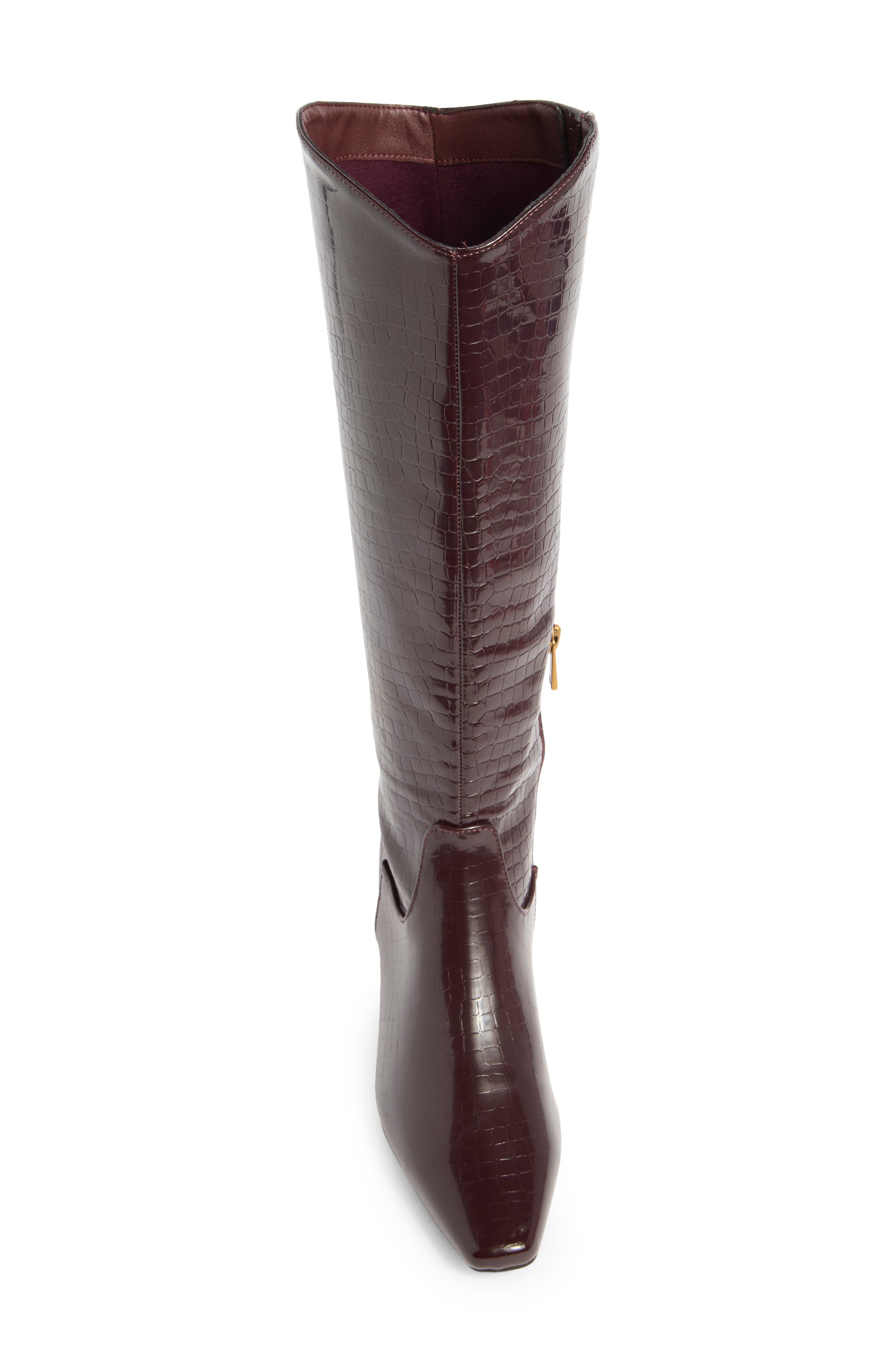Splendid Jett Knee High Boot, Alternate, color, Black Cherry Croco