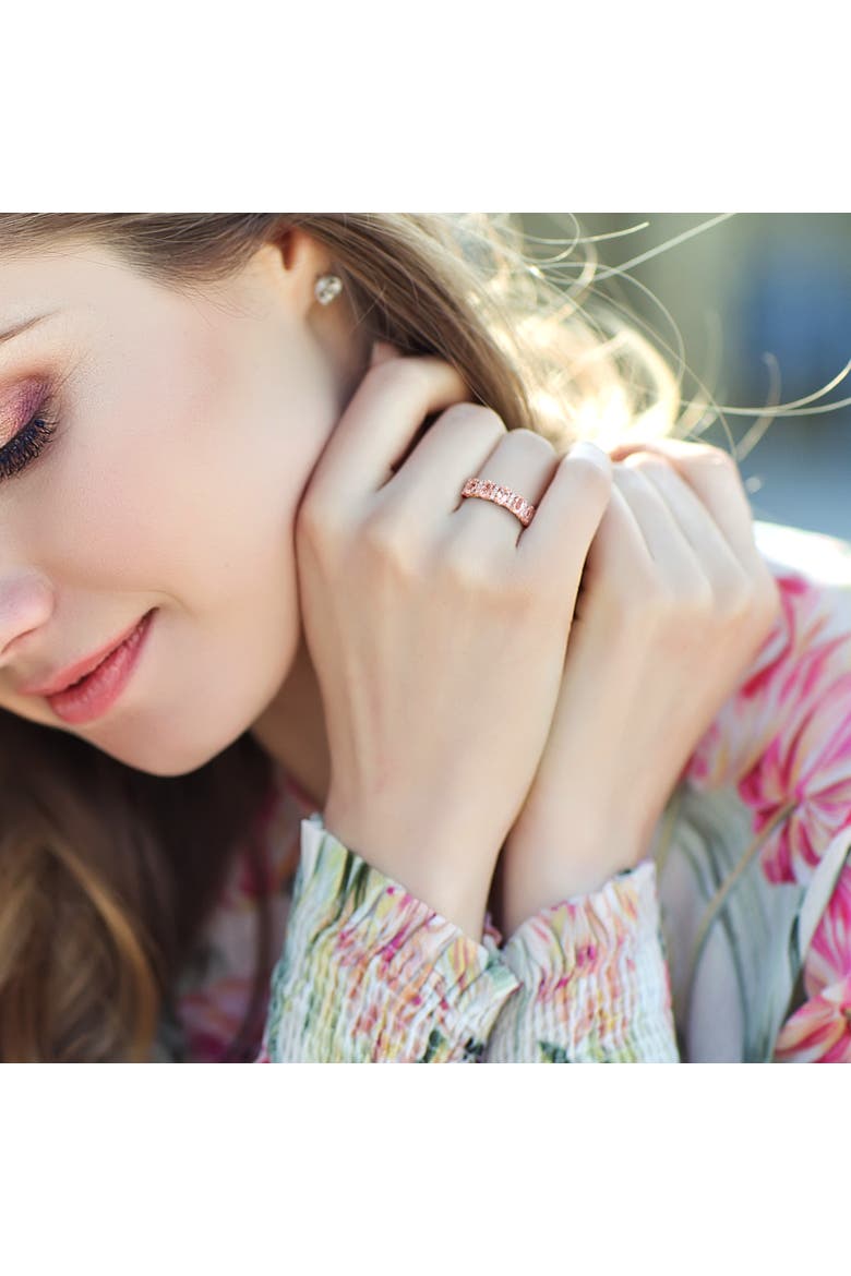 Morganite & Diamond Semi Eternity Ring 14k, Alternate, color, Morganite