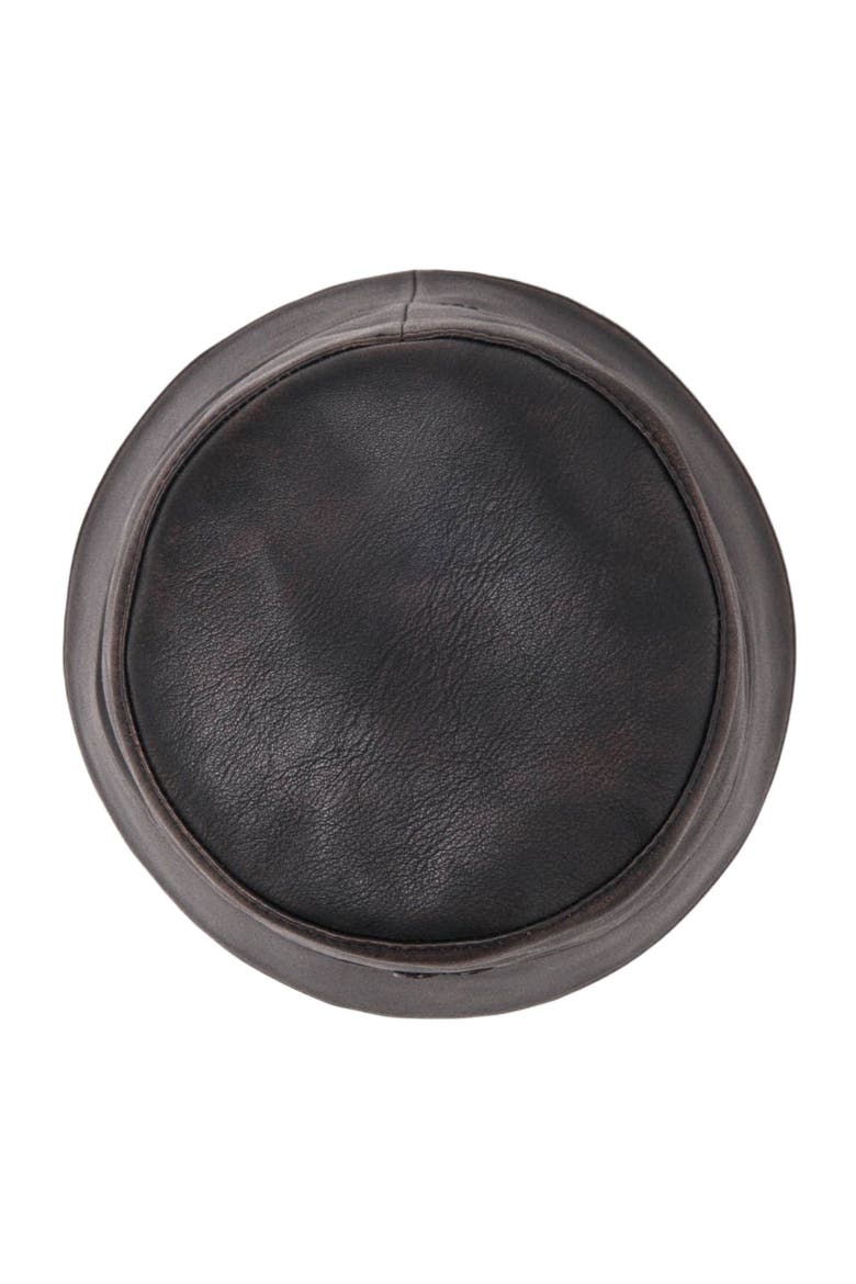 Distressed Leather Bucket Hat, Alternate, color, Dark brown