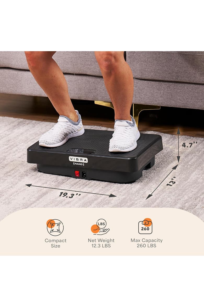 VibraPulse Slim Vibrating Plate Exercise Machine for Balance Muscle Toning and Recovery, Alternate, color, Black