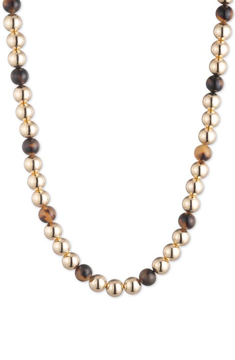 Tortoise Bead Collar Necklace