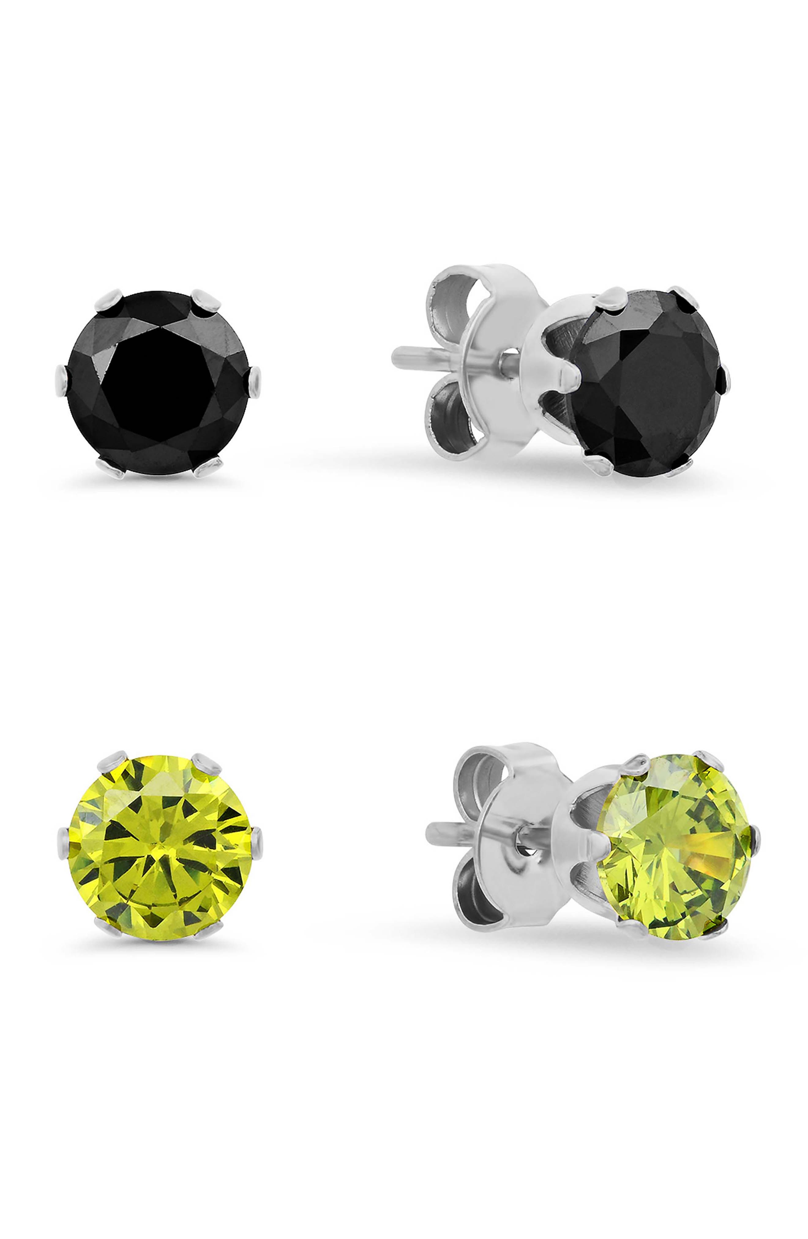 Set of 2 Round Stud Earrings
