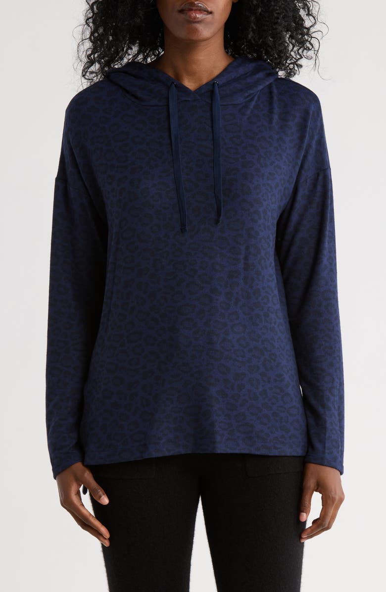 matty m. High-Low Hem Hoodie, Main, color, Navy