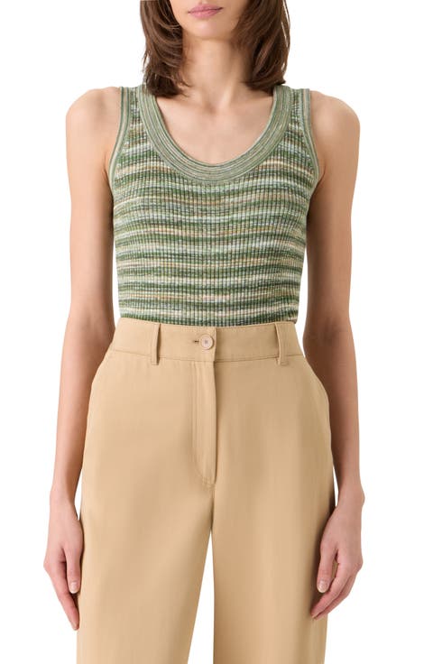 Space Dye Merino Wool Rib Sweater Tank