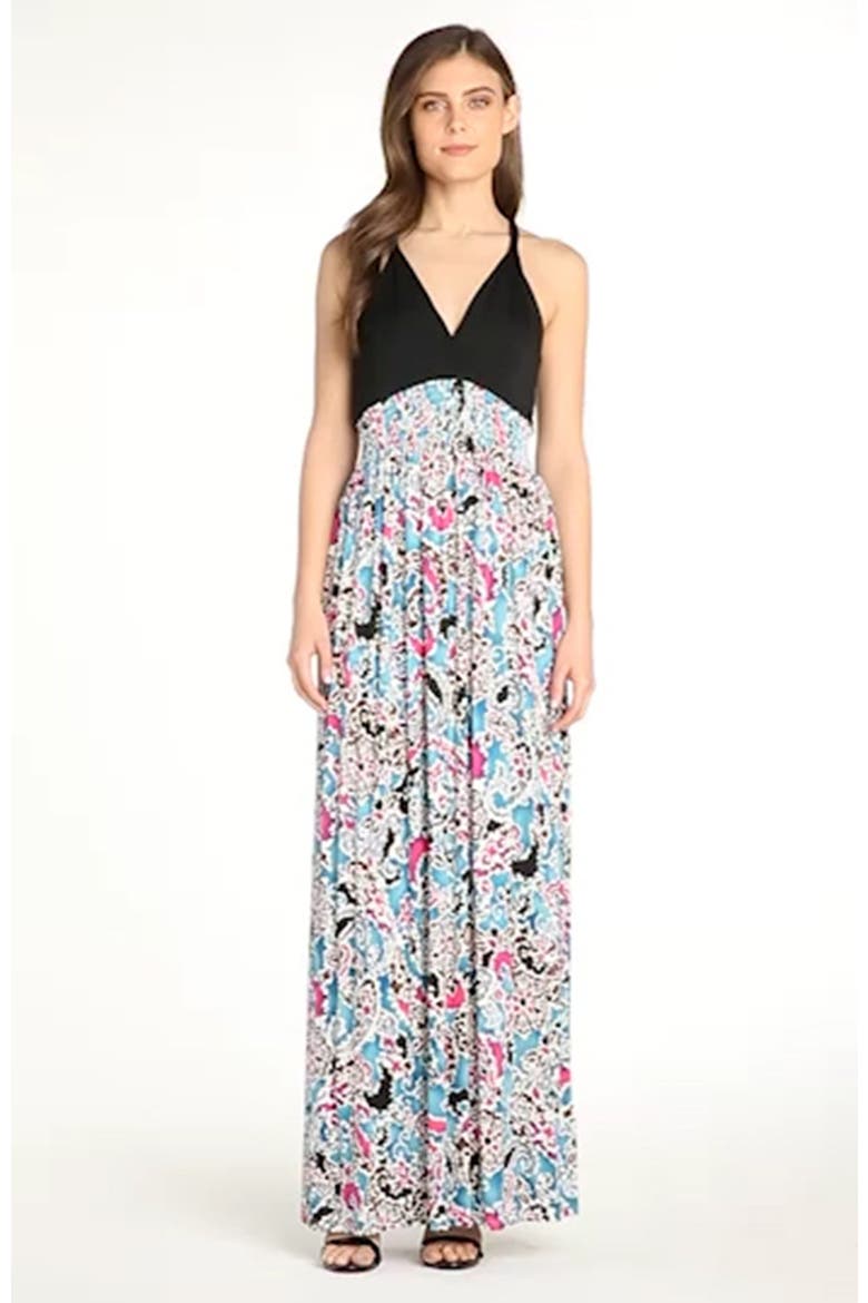 Printed Maxi Dress (Nordstrom Exclusive), Alternate, color, BLUE MULTI