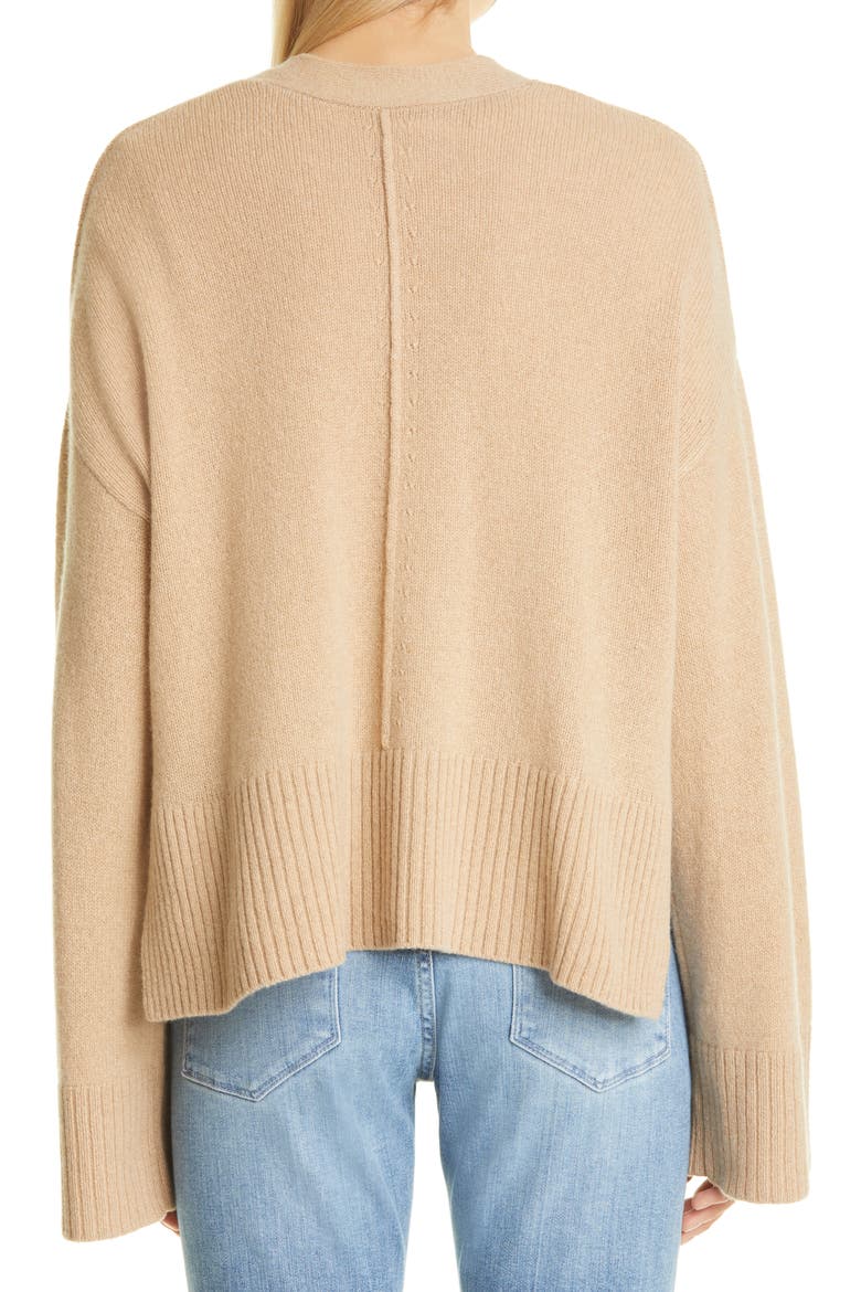 Cashmere Cardigan, Alternate, color, CARAMEL HEATHER