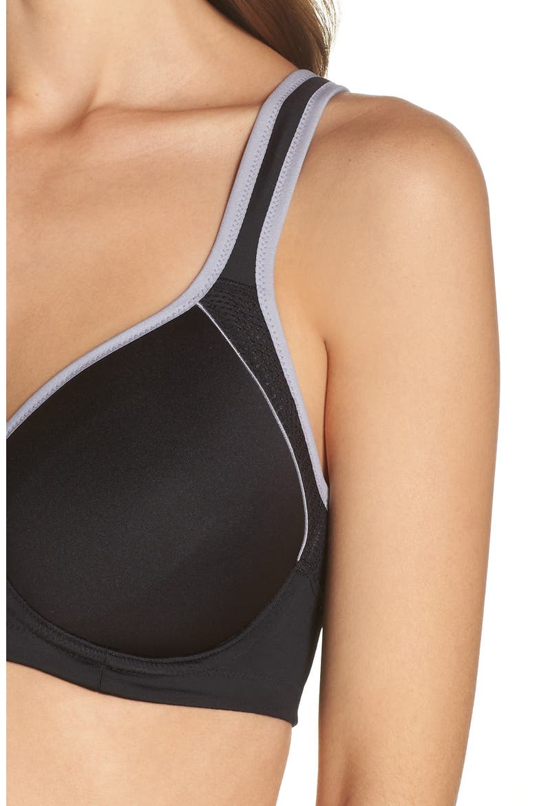 Lindsay Sport Underwire T-Shirt Bra, Alternate, color, BLACK/ LILAC GRAY