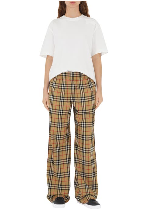 Check Cotton Trousers