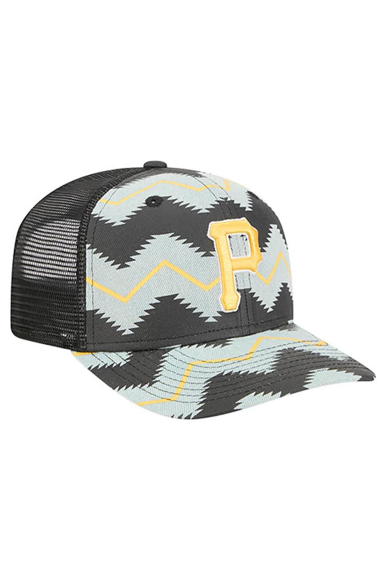 Men's New Era Denim/Black Pittsburgh Pirates Aztec Denim 9SEVENTY Adjustable Hat, Alternate, color, Denim
