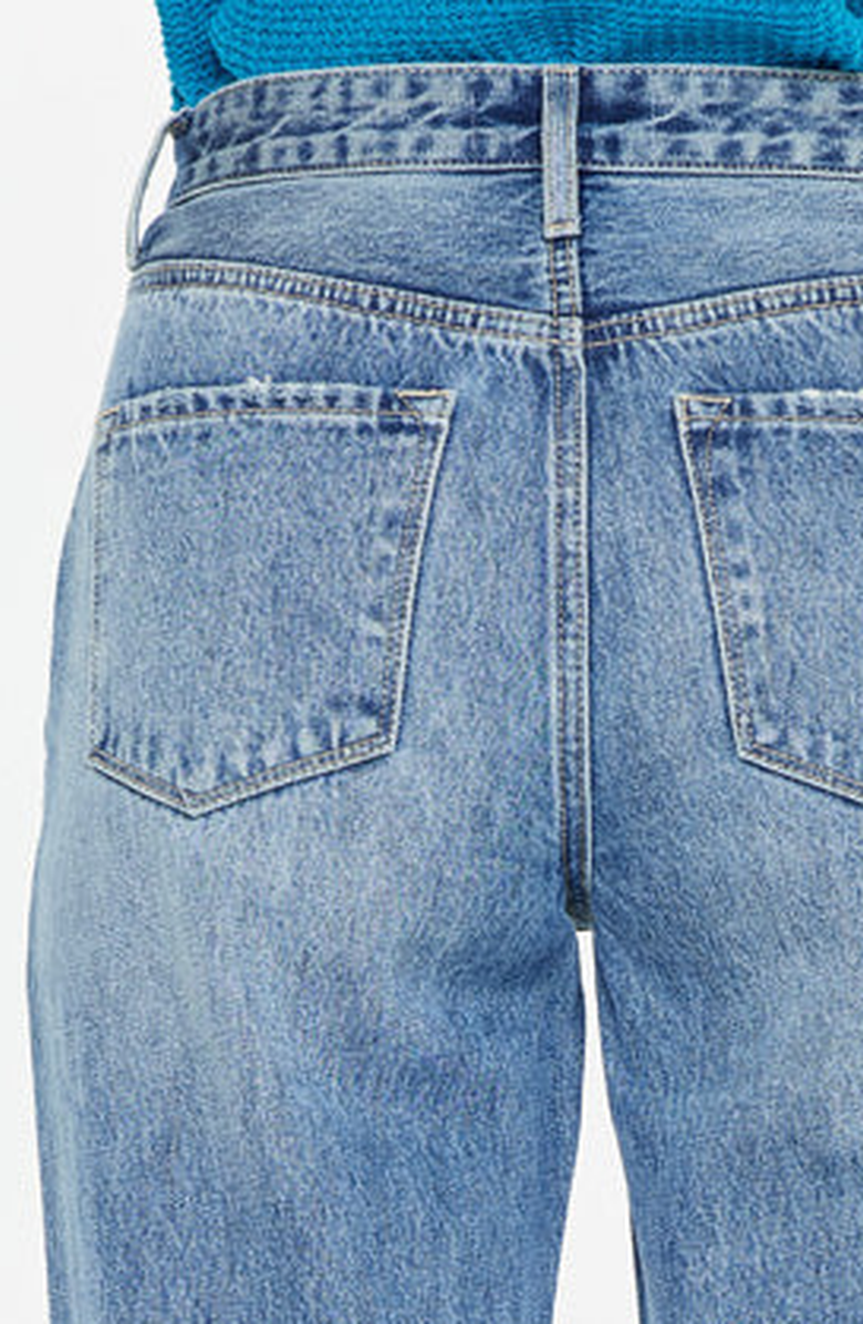 KanCan Debra Essentials High Rise 90's Criss Cross Straight Jeans, Alternate, color, Medium Wash