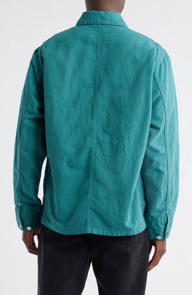 Carhartt Work In Progress Walter Cotton & Linen Canvas Chore Coat, Alternate, color, Saguaro (Garment Dyed)