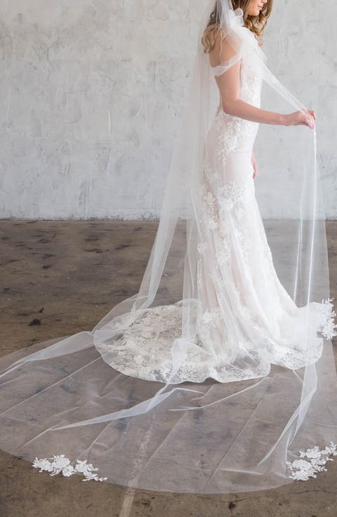 Clarice Scattered Lace Edge Cathedral Veil (Nordstrom Exclusive)