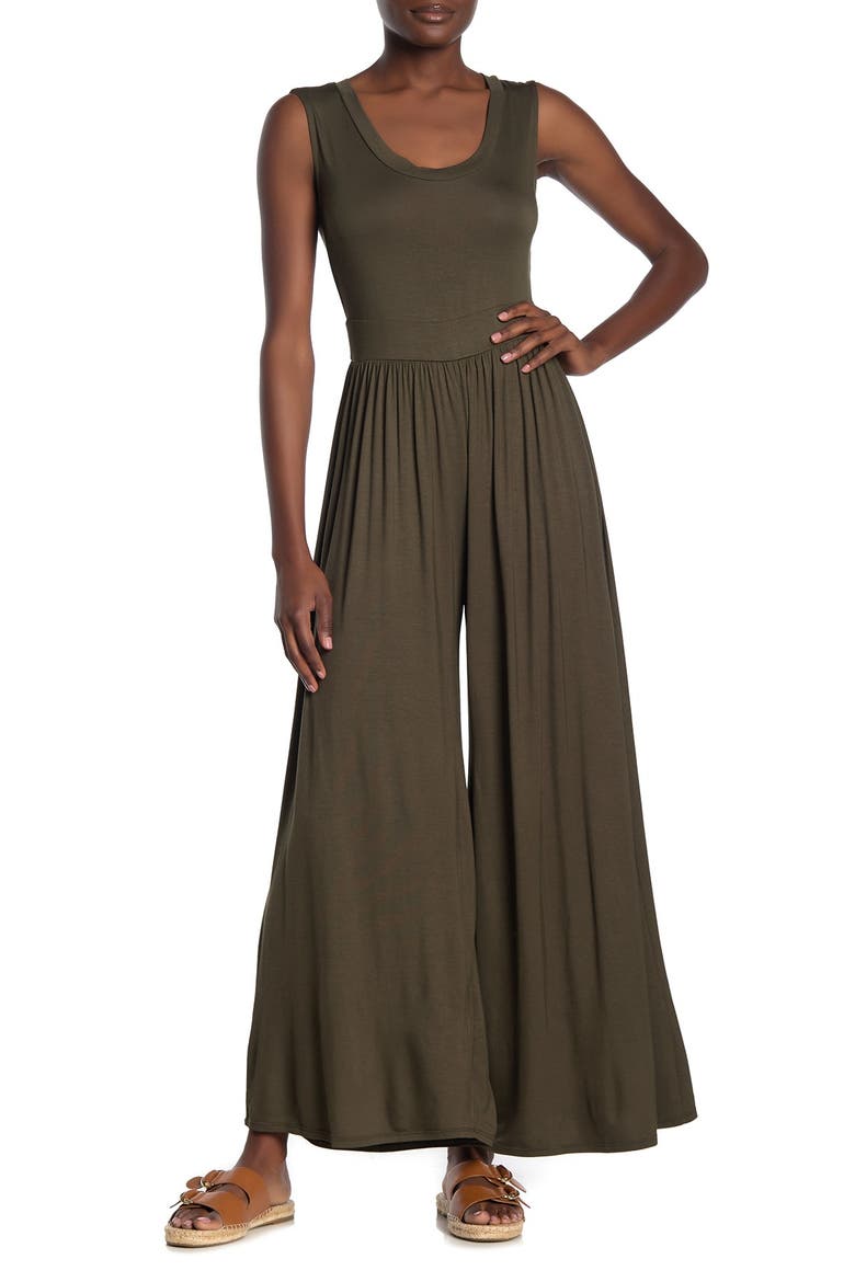 Sleeveless Wide Leg Jumpsuit, Alternate, color, OLIVE