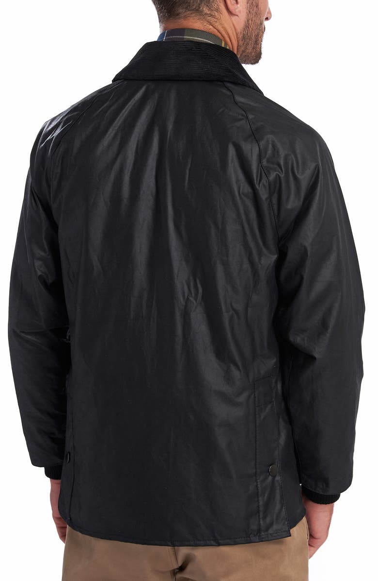 Barbour Bedale Water Resistant Waxed Cotton Jacket, Alternate, color, Black