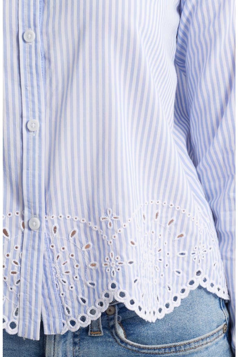 Jullian Embroidered Eyelet Shirt, Alternate, color, BLUE GLASS