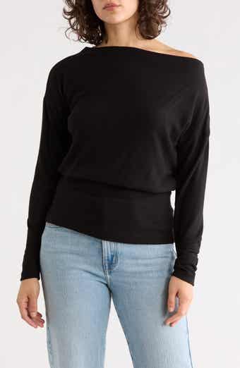 Renee C Long Sleeve Banded Hem Knit Top