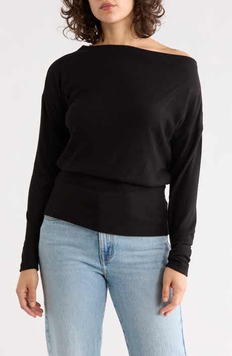Renee C Long Sleeve Banded Hem Knit Top