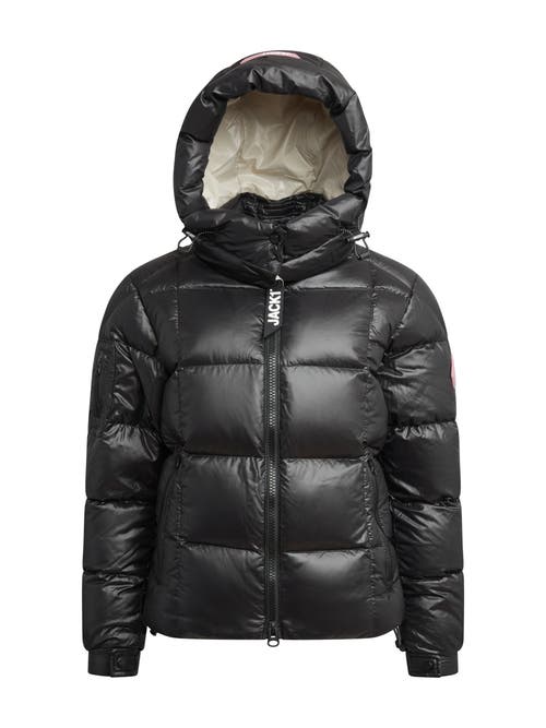 Jack1t Ez Boxed Racer Hooded Puffer Coat In Black