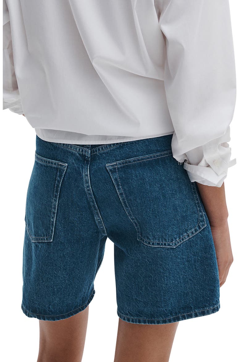Kaia High Waist Relaxed Fit Denim Shorts, Alternate, color, CORNFLOWER