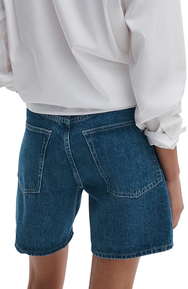 rag & bone Kaia High Waist Relaxed Fit Denim Shorts, Alternate, color, Cornflower