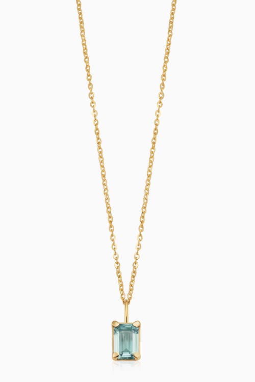 Oradina 14k Gold Date Me Birthstone Pendant Necklace In Sky Blue Topaz - March