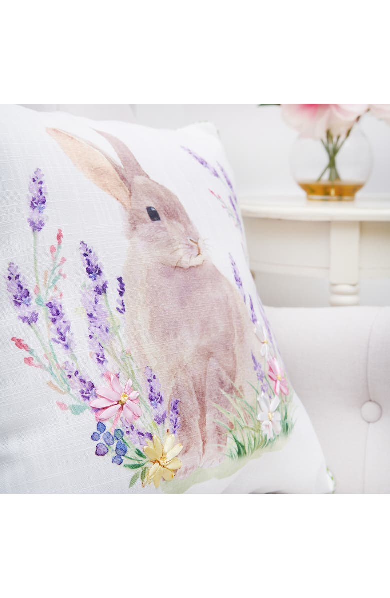 C&F Home Lilac Rabbit Accent Pillow, 16" x 16", Alternate, color, White