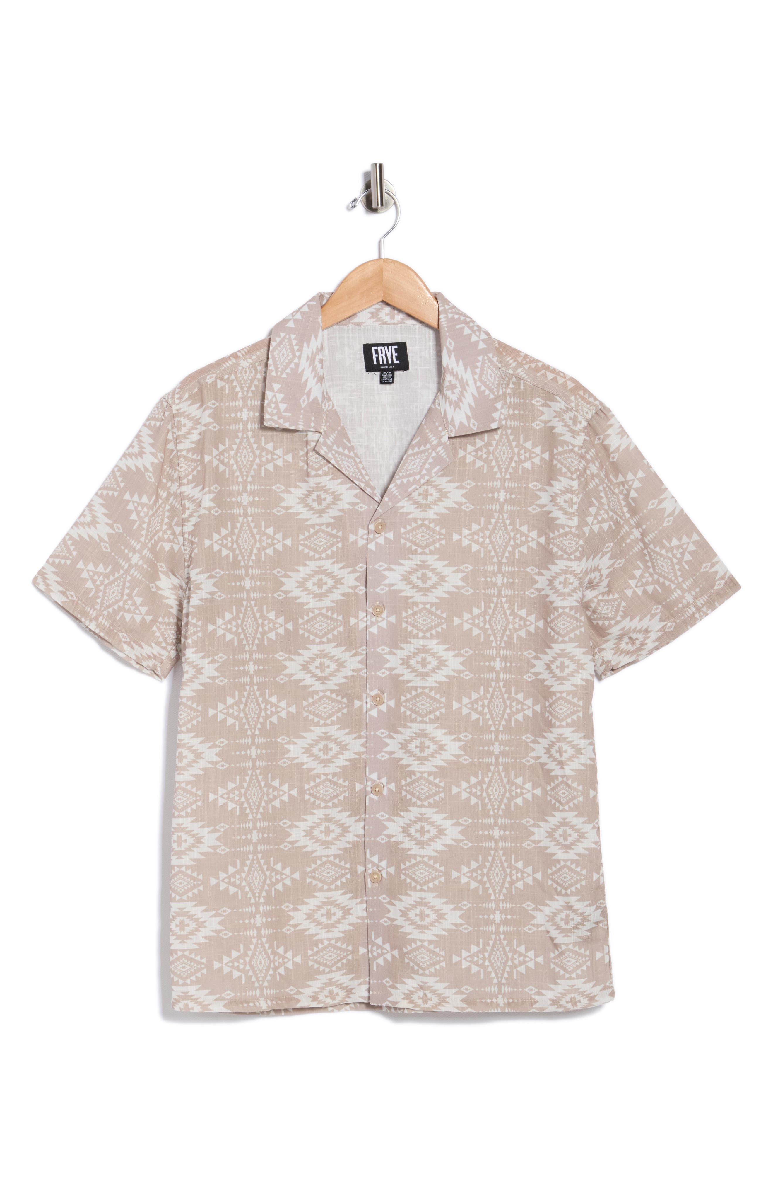 Frye Geometric Print Camp Shirt