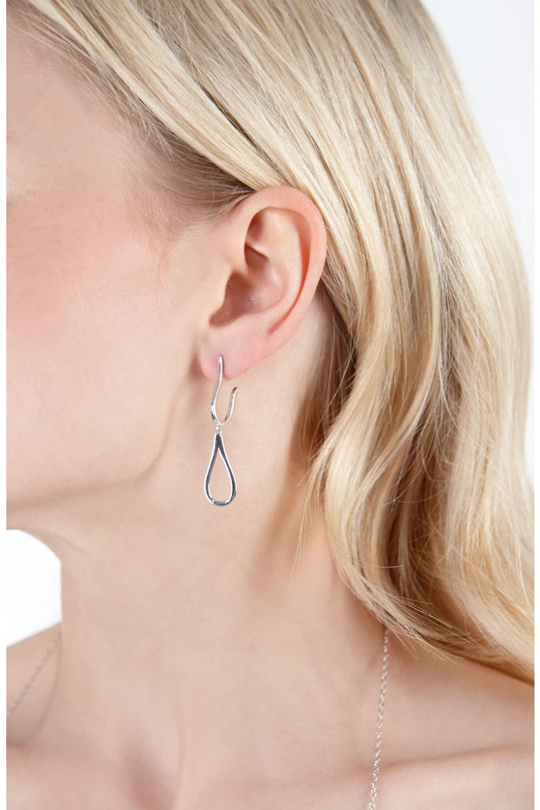 Double Petal Earrings, Alternate, color, Sterling Silver
