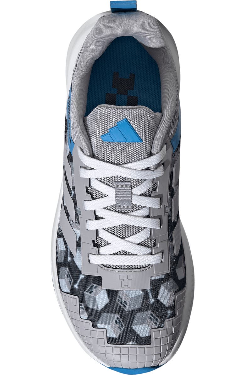 adidas x Minecraft<sup>®</sup> Kids' Fortarun 4.0 Sneaker, Alternate, color, Glory Grey/ Lucid Ray Blue