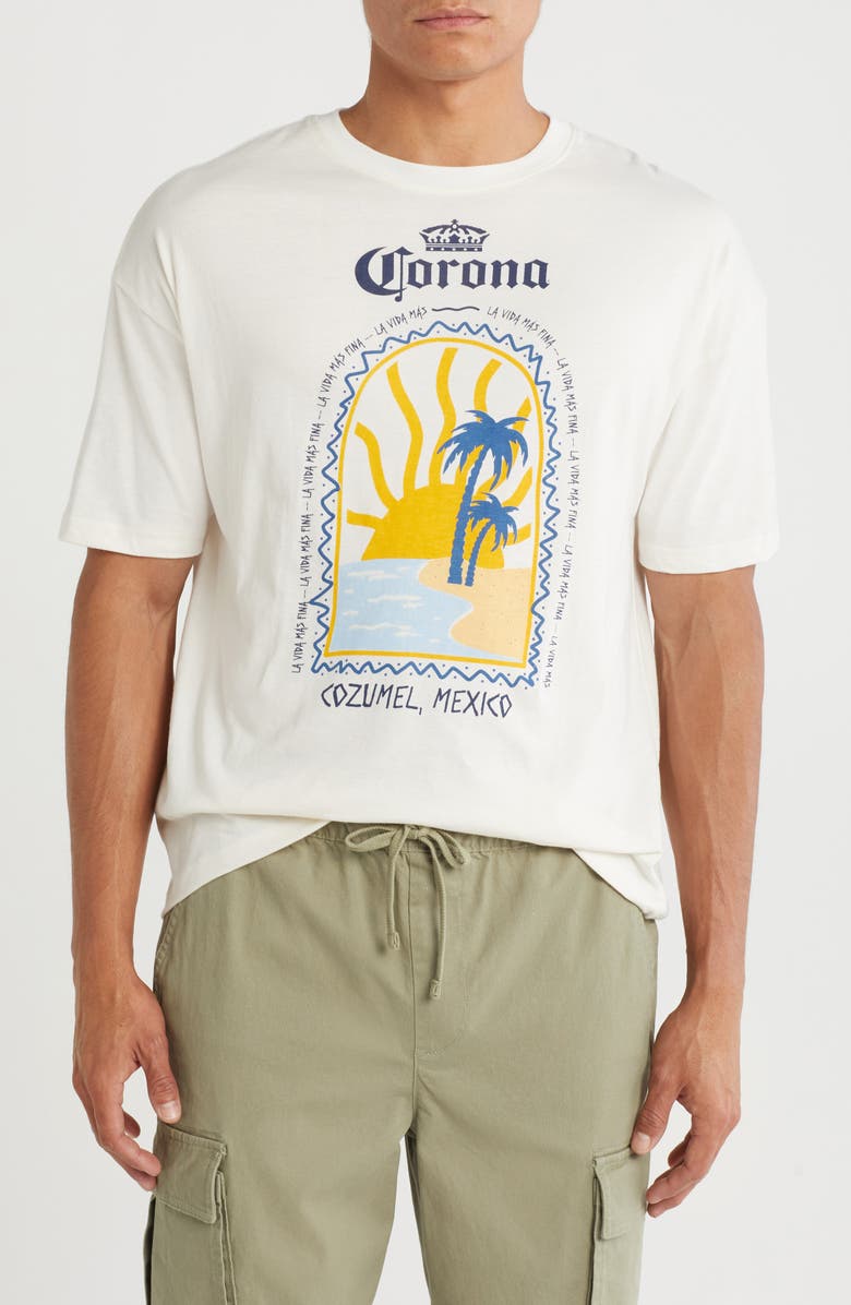 Ripple Junction Corona Boho Beach Jr Graphic T-Shirt, Main, color, Coconut Milk