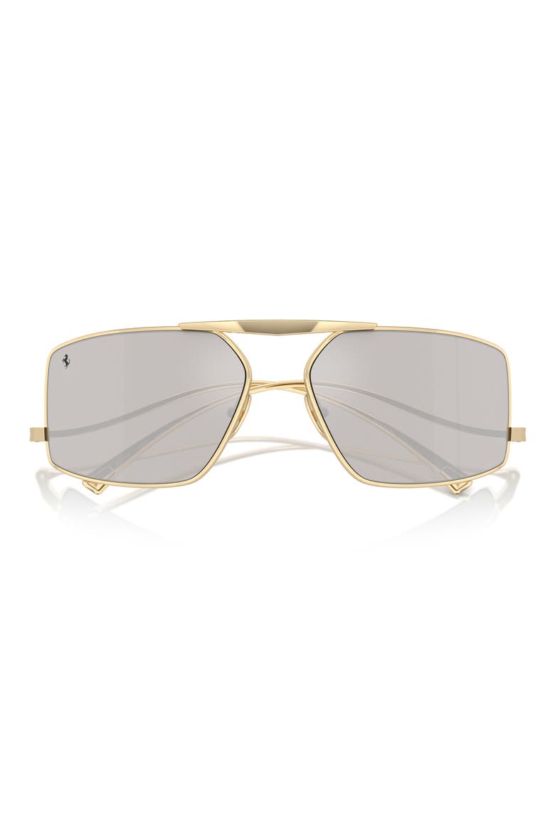 64mm Oversize Rectangular Sunglasses, Alternate, color, PALE GOLD / MIRROR GOLD