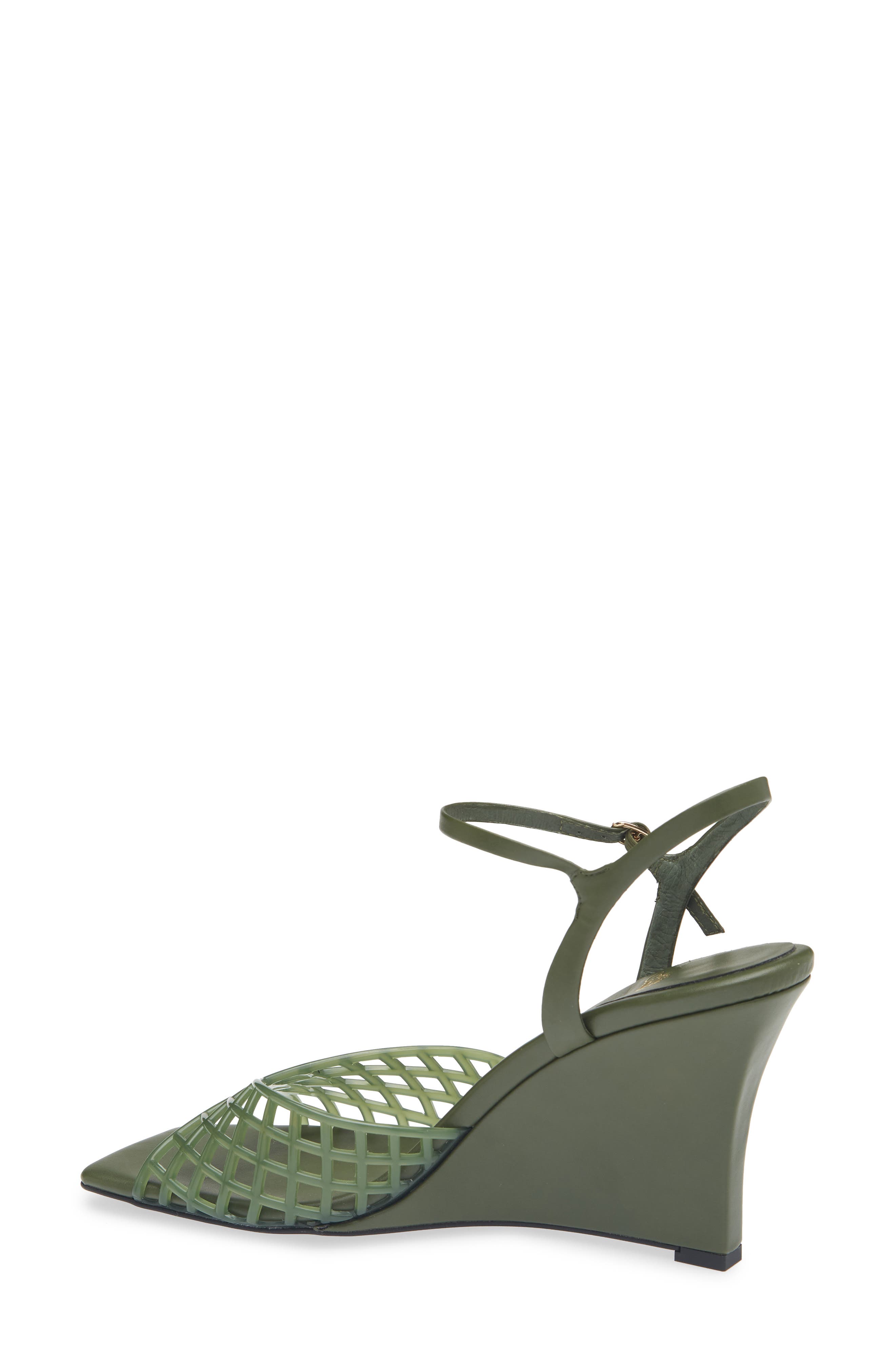 Jeffrey Campbell Bop-It Wedge Sandal, Alternate, color, Olive