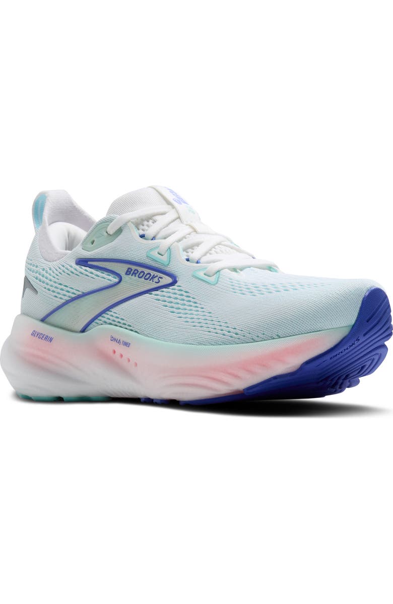 Brooks Glycerin 22 Running Shoe, Main, color, White/Limpet Shell/Amparo Blue