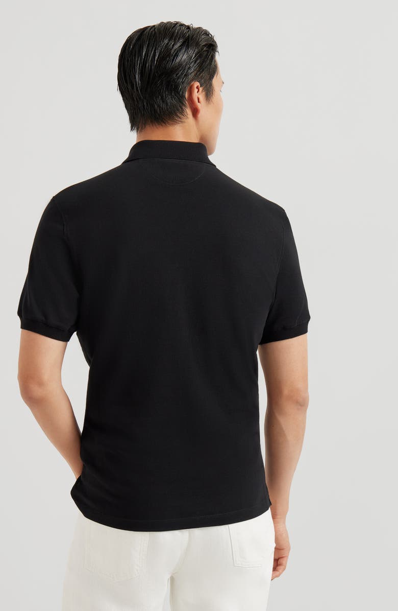 Brunello Cucinelli Piqué polo shirt, Alternate, color, Black