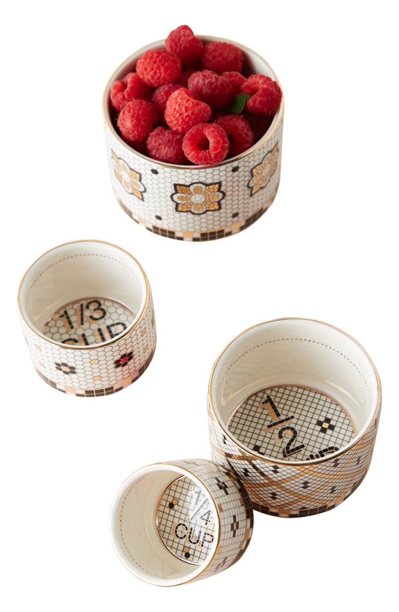 Anthropologie Home Bistro Tile Set of 4 Measuring Cups, Alternate, color, 