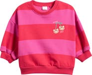NEXT Kids' Embroidered Stripe Cotton Blend Sweatshirt