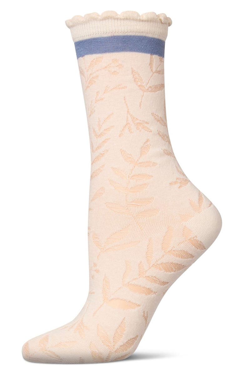 MeMoi Fern Leaf Crew Socks, Alternate, color, 