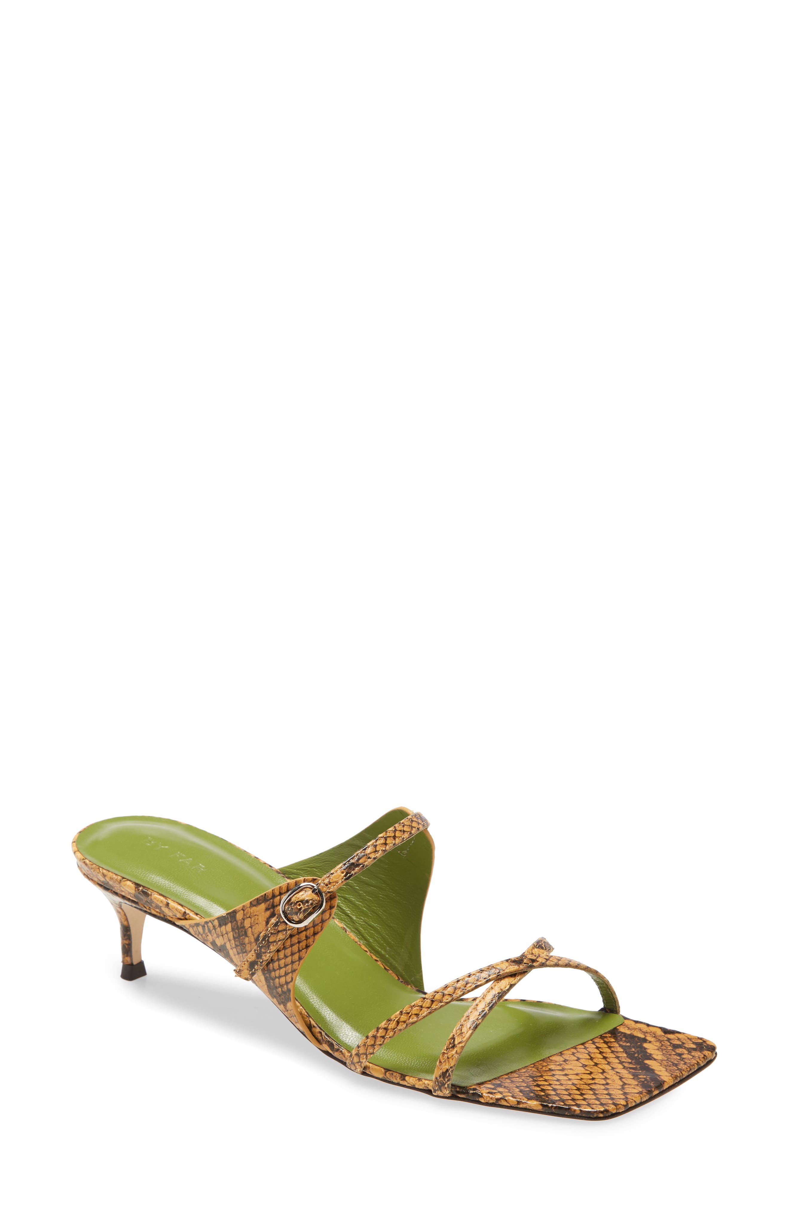 By Far Snake Embossed Slide Sandal, Main, color, 