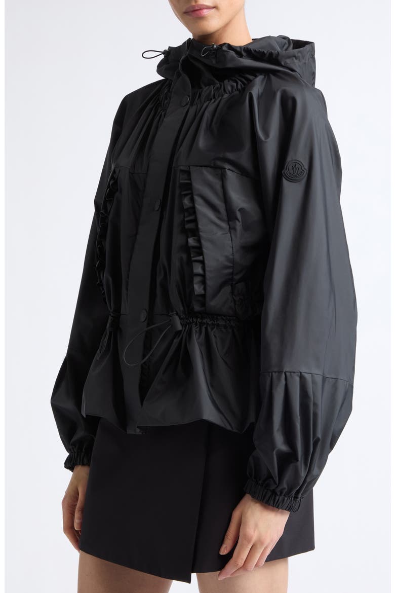 Imaginaire Short Nylon Canvas Parka, Alternate, color, BLACK
