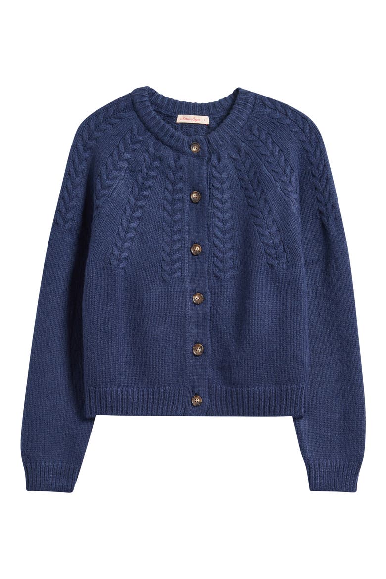 Everly Cable Cardigan, Alternate, color, TRUE NAVY