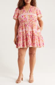 Chelsea28 Rickrack Trim Tiered Mini Sundress