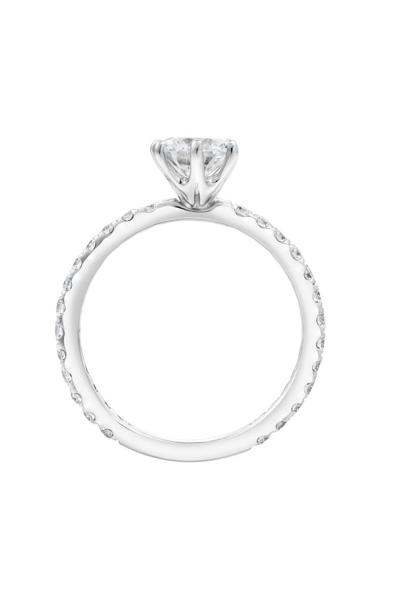 Freya 14K White Gold Round Cut Lab Grown Diamond Solitaire Engagement Ring - 1.25 ctw, Alternate, color, 14K White Gold