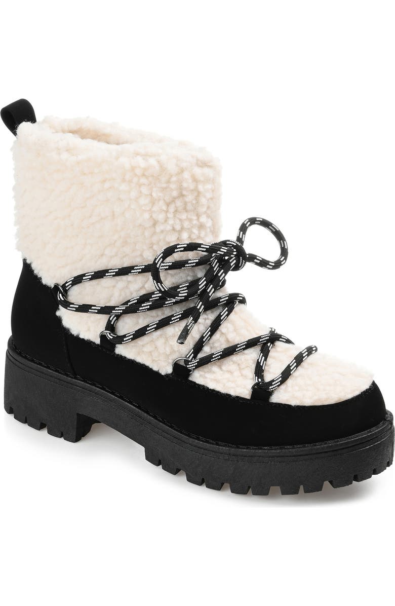 Journee Collection Roylynn Faux Shearling Lug Sole Boot, Main, color,