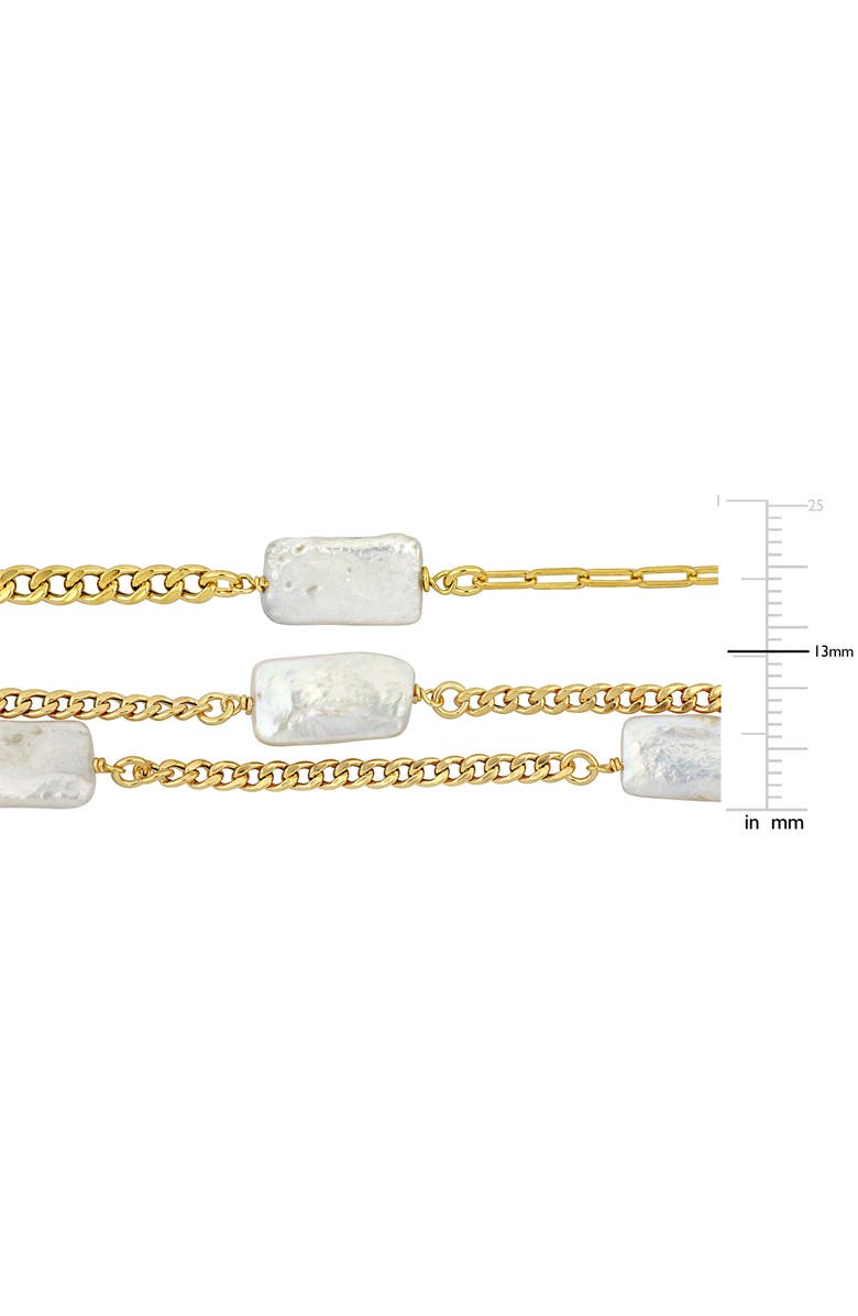 DELMAR Cultured Pearl Bracelet & Necklace Set, Alternate, color, Gold