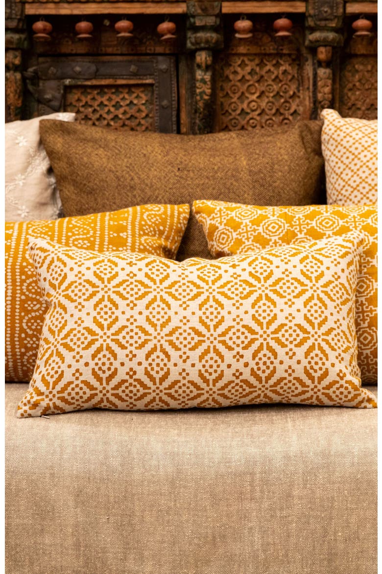 Kodava Ochre Pillow Cover, Alternate, color, Ochre