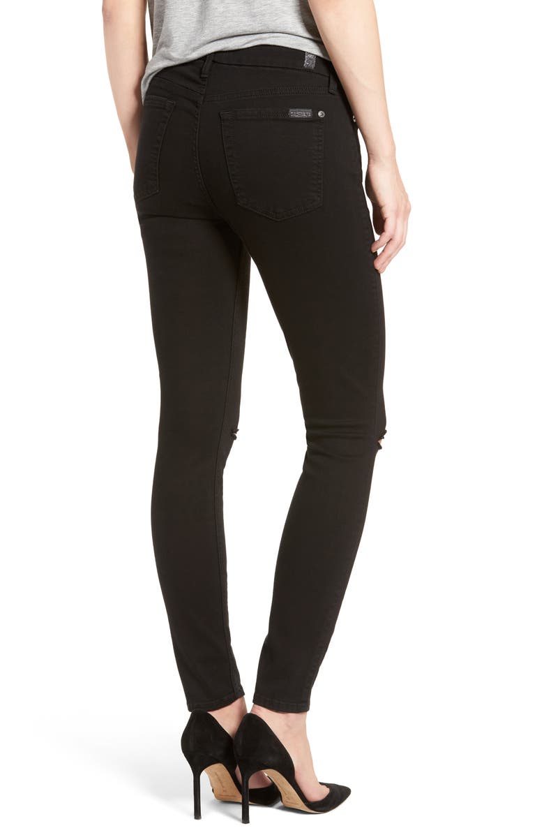 7 For All Mankind b(air) Ankle Skinny Jeans, Alternate, color, Bair Black 2