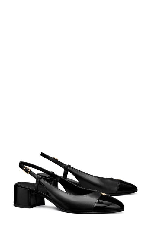 Tory Burch Cap Toe Slingback Pump In Black