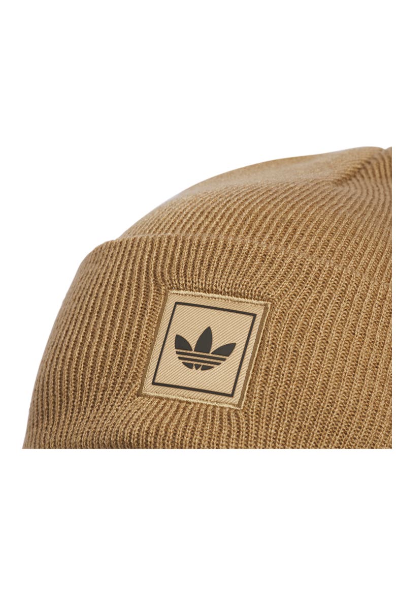 Trefoil Tall Beanie, Alternate, color, CARDBOARD BROWN/ BLACK