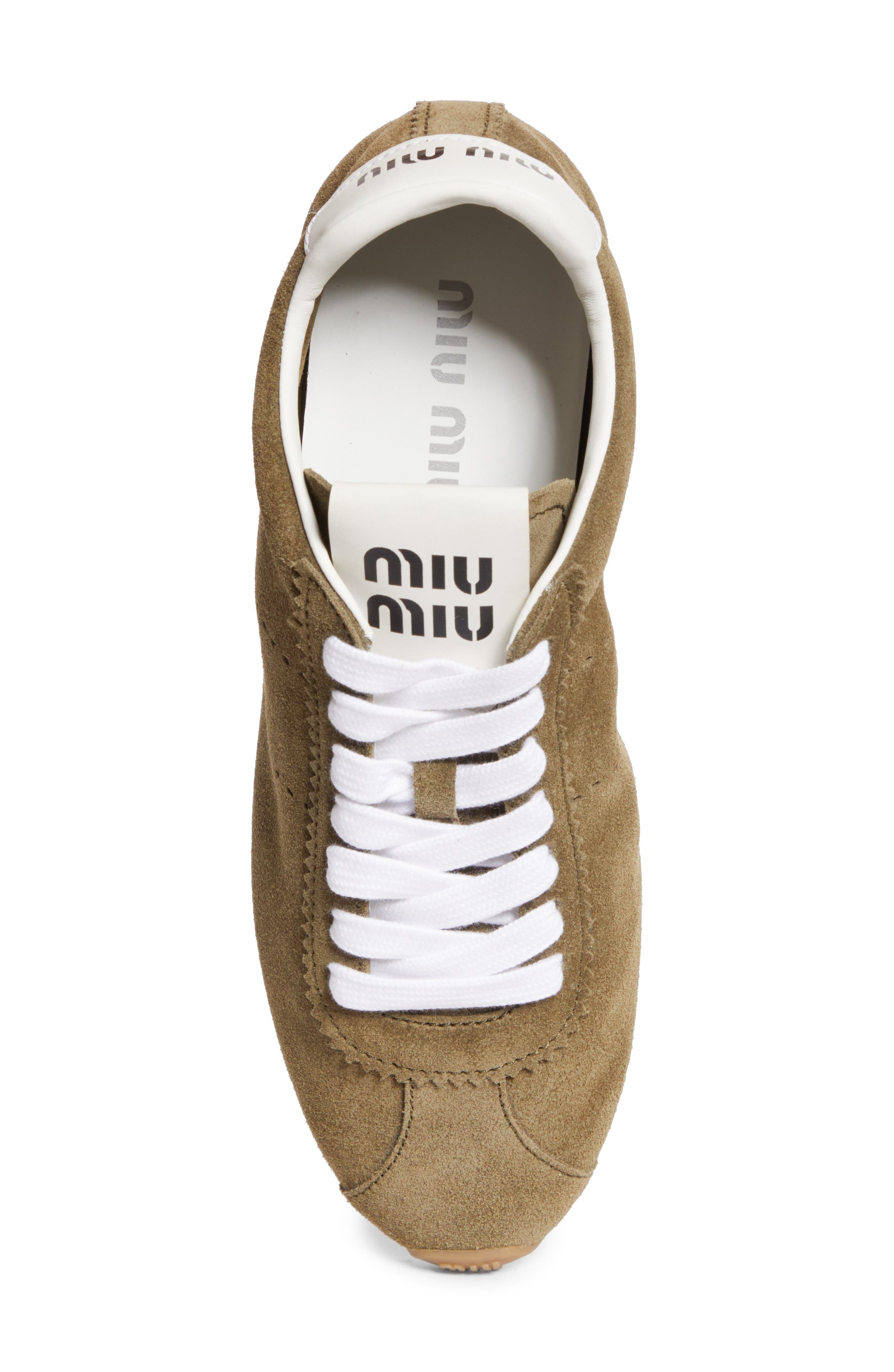 Miu Miu Allacciate Low Top Sneaker, Alternate, color, Muschio