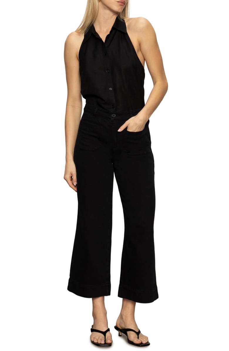 Sanctuary Soft Marine High Waist Wide Leg Crop Cotton Pants, Alternate, color, 